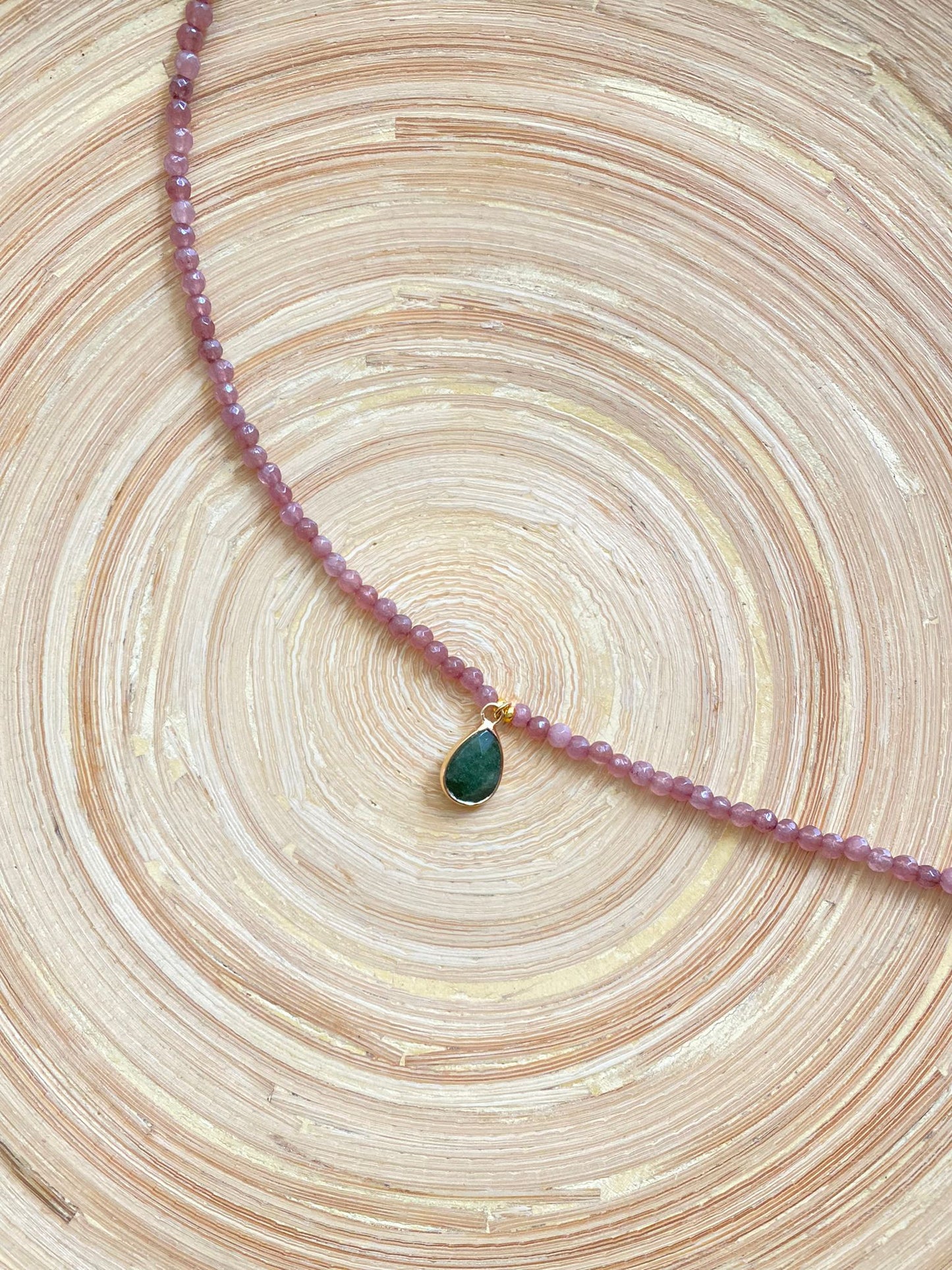 Handmade Crystal Bead Charm Necklace