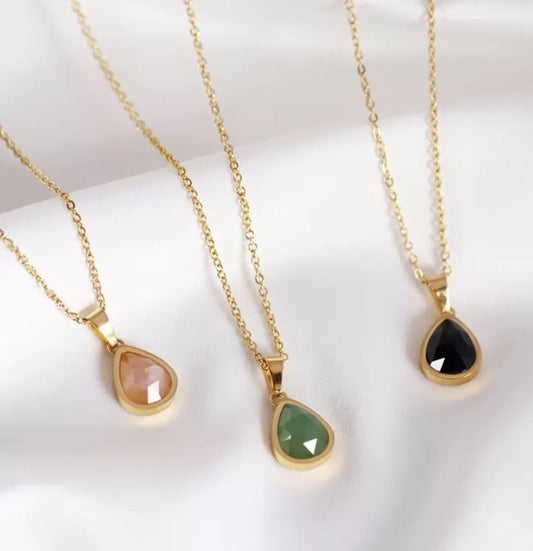 Natural Stone Pendant Shaped Necklace