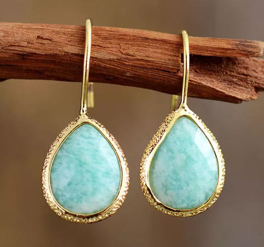 Natural Stone Drop Earrings