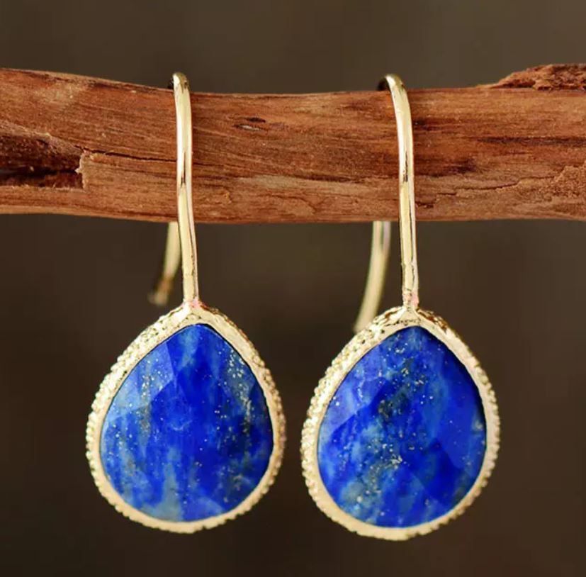Natural Stone Drop Earrings