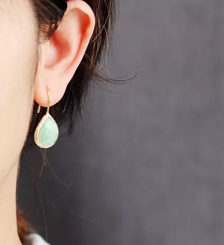 Natural Stone Drop Earrings