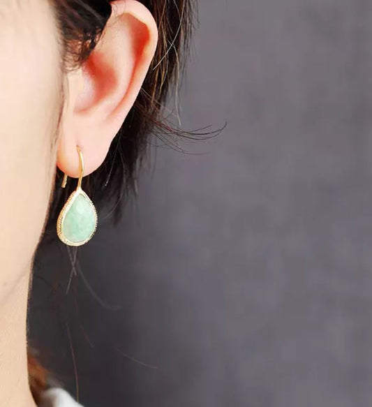Natural Stone Drop Earrings
