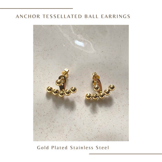 Anchor Style Tessellated Ball Earrings