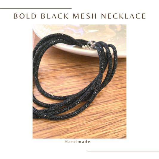 Bold Black Mesh Necklace