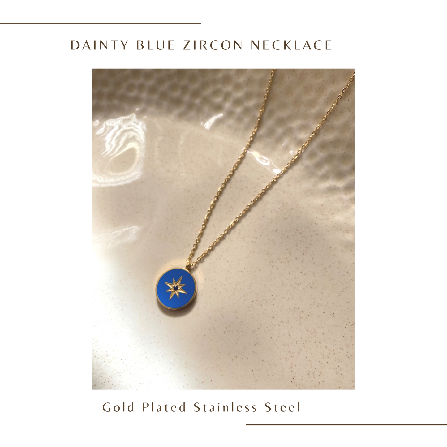 Dainty Blue Zircon Necklace