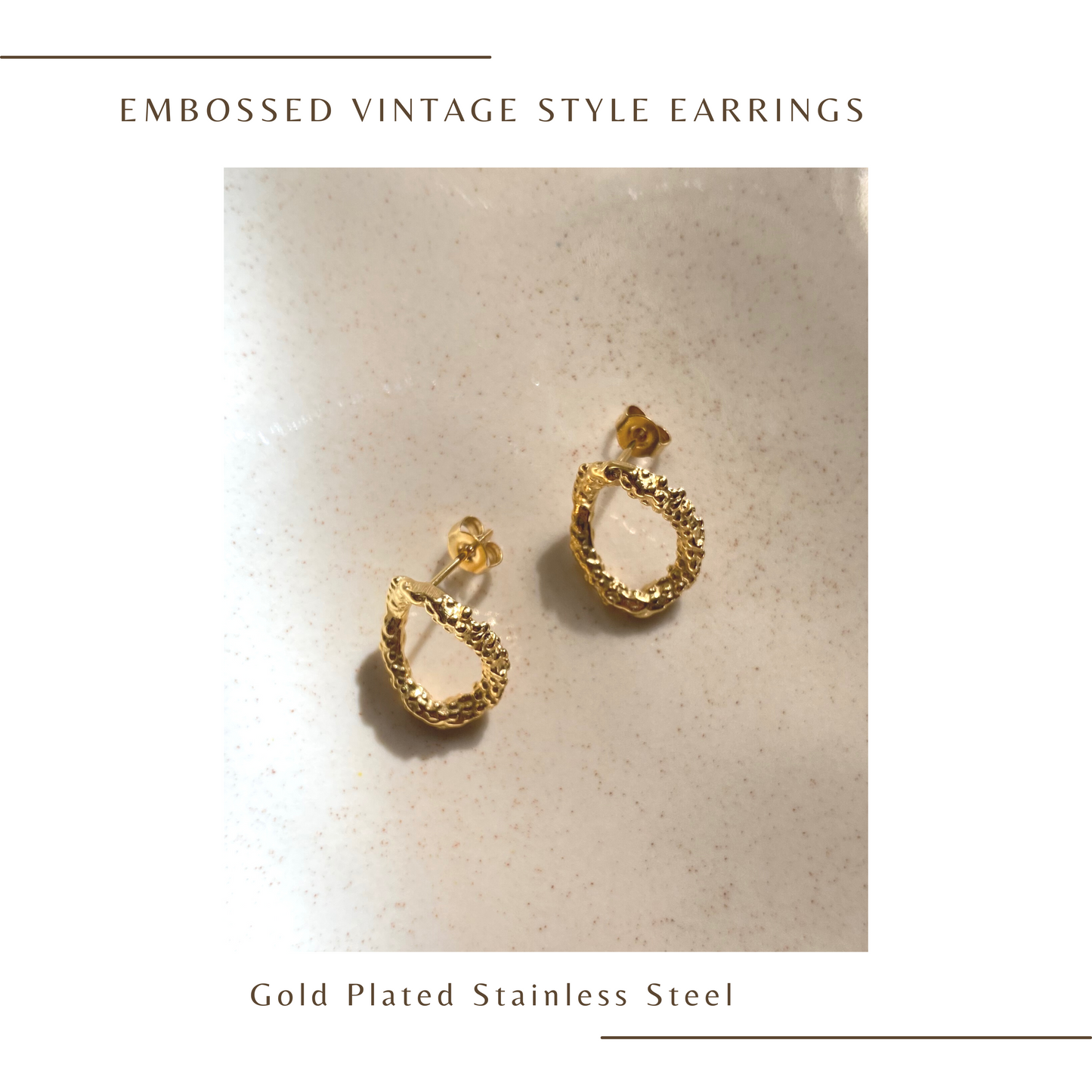 Embossed Vintage Style Earrings