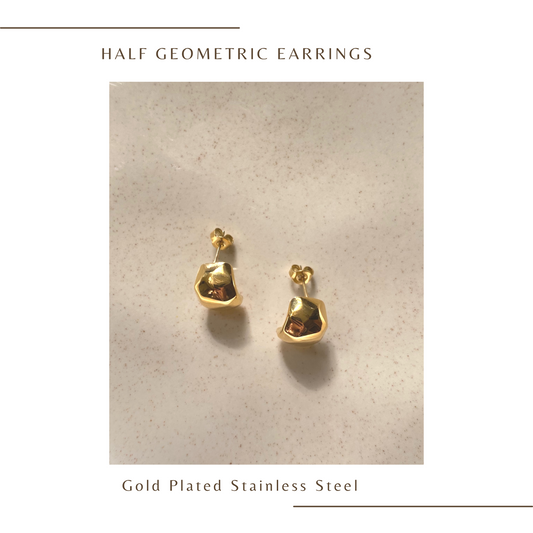 Half Loop Geometric Style Earrings