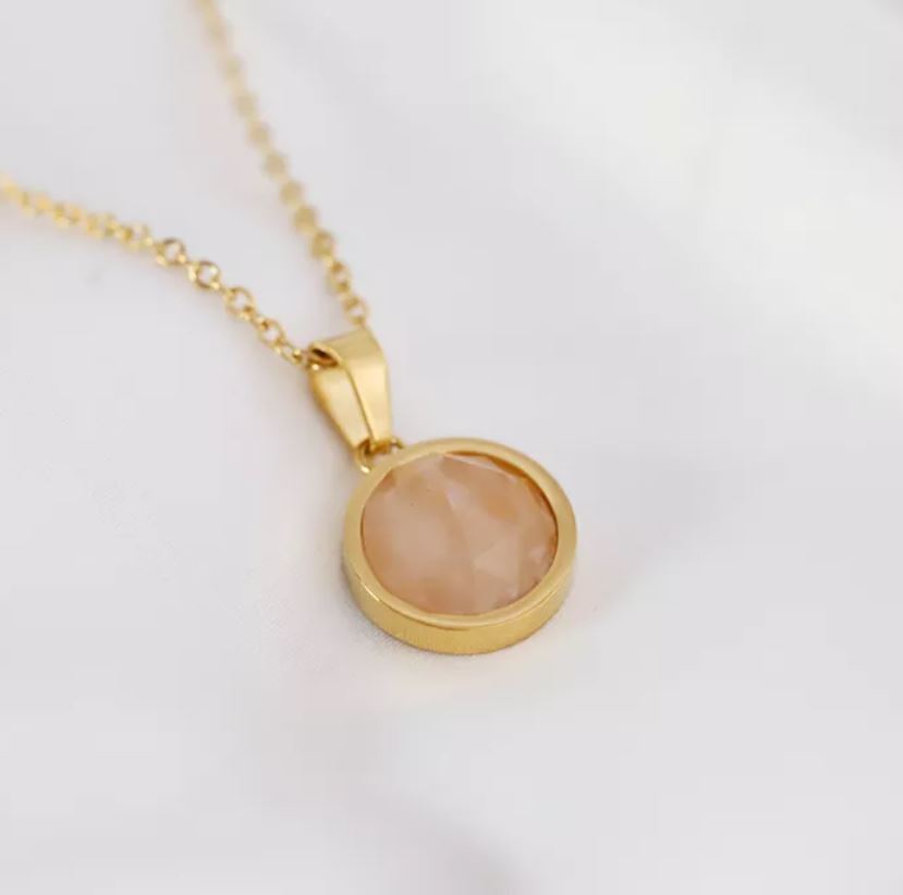 Natural Stone Pendant Shaped Necklace
